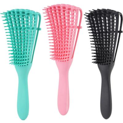 China Duct Hair Brush Wavy Curly Magic Eight Rows Octopus Bare Ribs Comb Detangling Hair Brush for sale