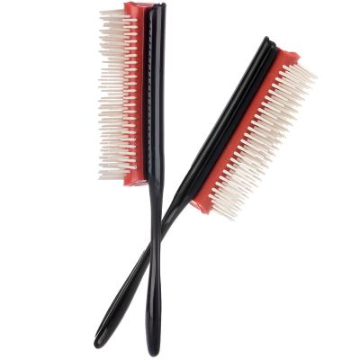 China 100% Decomposed Material Eco-Friendly Hair Brush For Curly Hair D3 (Black) Classic 7 Row/9Row Styling Brush For Detangling, Parting, Shaping And Defining Curls for sale