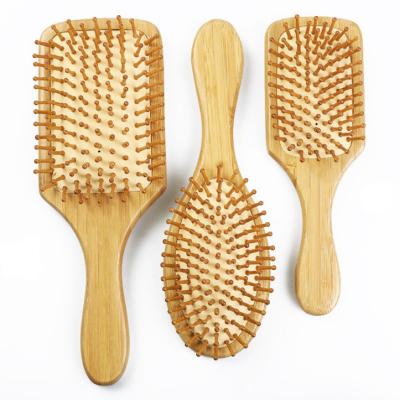 China 100% Decomposed Oval Bamboo Cushion Hairbrush Cushion Air Bamboo Hair Brush Detangling Eco-friendly Material for sale