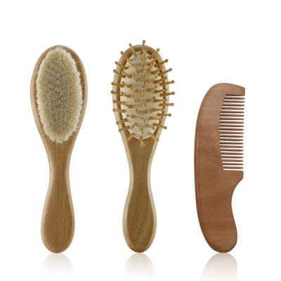 China 2021 Safety Nondisposable Quality Guarantee Customized Massage Hair Brush Baby Hair Wood Pickup Brush for sale