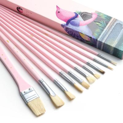 China Wool Miya 10pcs set brush painting acrylic, acrylic paints and brushes for painting for sale