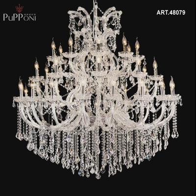 China Modern Antique Crystal Candlestick Clear Maria Theresa Candle Gold Chandelier for Building Decoration for sale