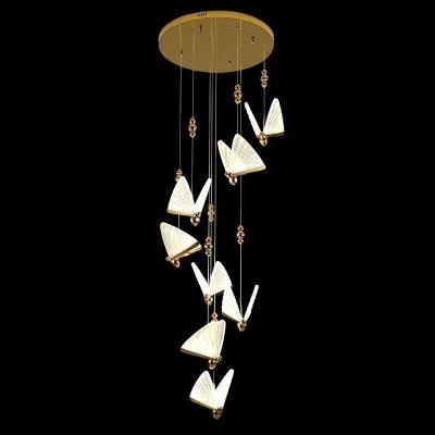 China Modern Designer Modern Chandelier Butterfly Chandelier Pendant Light Crystal Staircase for sale