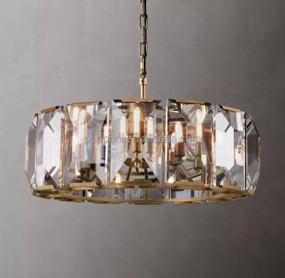 China Harlow Modern Small Round Crystal Chandelier in Lacquered Polished Brass for sale