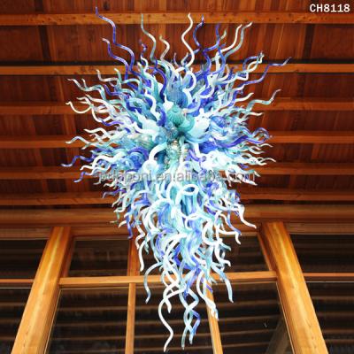 China Chihuly style modern multicolor blown glass chandelier for villa decoration for sale