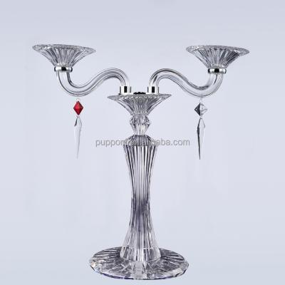 China French elegant clear crystal candelabra with 2 a.m. for sale