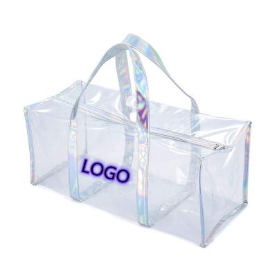 China Fashion Factory OEM Traveling Bag Organizer Laser PVC Causal Waterproof Luggage Travel Duffel Bag Cosmetic Duffel Bag for sale