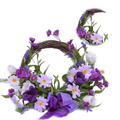 China Environmental Protection Green Hand Wrapped Spring Floral Artificial Decorative Garlands Practical Carfts Half Garland for sale