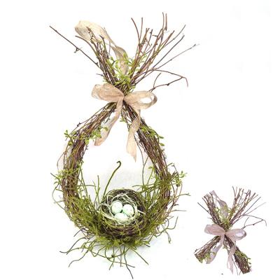 China Green Environmental Protection Made In China Spring Easter Candle Floral Ring Egg Wreath Hand Wrapped Garland for sale