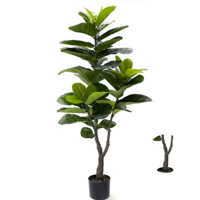 China Artificial Outdoor Palm Trees Fiddle Fig Tree Manufacturer Decorative Fiddle Leaf Tree Price Green Indoor Garden for sale