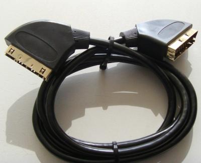 China COMPUTER 21 Nickel Plated Full Pin Scart Cable Lead Male to Male for sale