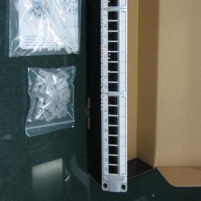 China Silver Industry UTP CAT5e Patch Panel 24 Port for sale