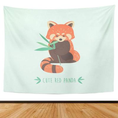 China Soft Wholesale High Quality Custom Printed Cute Animal Tapestry Red Panda Wall Hanging Tapestry for sale