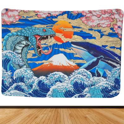 China Wholesale custom sweet the wave of kanagawa tapestry bird japanese style tapestry wall hanging for home decor for sale