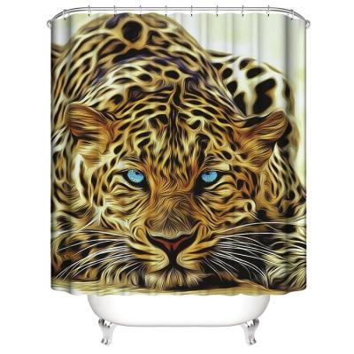 China Sustainable Wholesale Custom Printed Waterproof Polyester Shower Curtain For Bathroom for sale