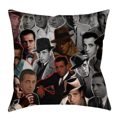 China Wholesale Anti-static Polyester Humphrey Bogart Pillow Covers Old Hollywood Pillow Cover Square Decorative Novelty for sale