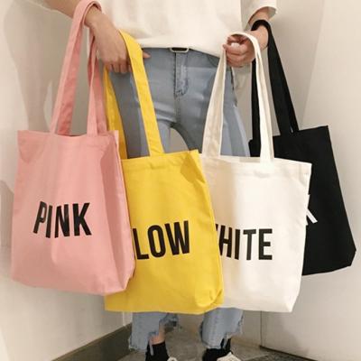 China Wholesale reusable bag eco cotton canvas custom fabric bags reusable pink canvas tote bags with custom printed logo for sale