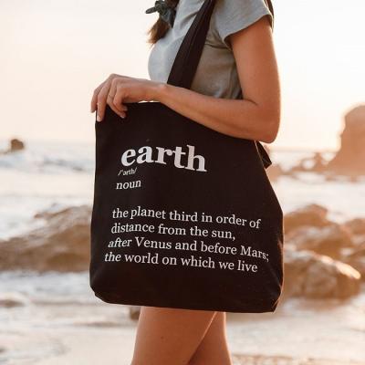 China Wholesale custom printed promotional reusable eco cotton tote bag logo canvas black custom gift bags promotional handbag for sale