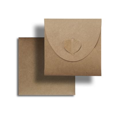 China Gift.Shopping.Food.Candy. Agriculture Square 13X13cm foldable heart shaped bayonet for secure blank kraft paper envelope postcard for sale