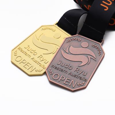 China Bulk Cheap Gold Enamel Sweet Logo Shape Australia Silver Bronze Plated Square Sports Medals From Europe HSQ Factory for sale