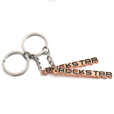 China Promotional Gifts OEM Factory Price Best Quality Custom The Die Casting Metal Logo Enamel Company Souvenir Letter Key Ring Key Chain for sale