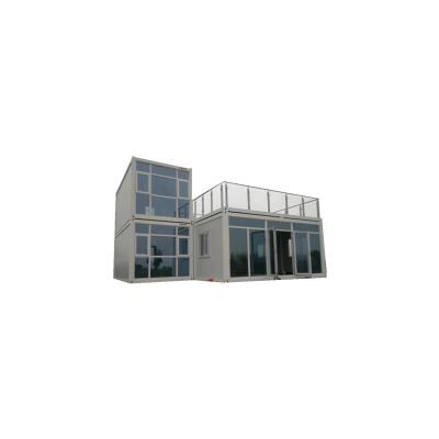 China Contemporary Cheap Price Light Steel Structure With Beautiful One Way Glass Container Prefab Garden Curtain Wall Tiny House for sale