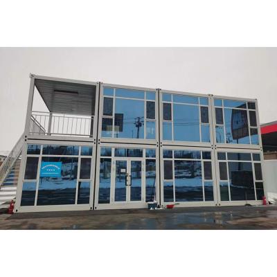 China Contemporary Container Houses Detachable Steel Structure Container Office Lightweight Glass Curtain Wall Container House for sale