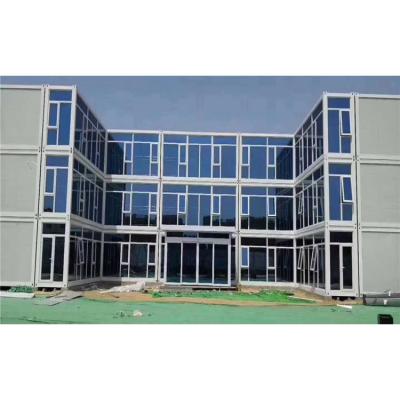 China Contemporary Easy Assemble Steel Structure 20ft 40ft Double Layer Glass Container Prefab Office Building for sale