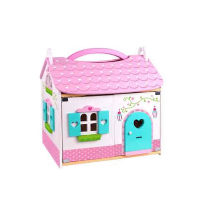 China Wooden Miniature Family Doll House Kits Colorful/Safe/Environmental Happy Play House for sale