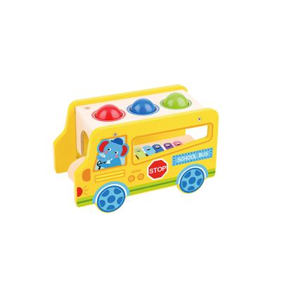 China New Colorful/Safe/Environmental Educational Wooden Book Bench School Bus Toy for sale