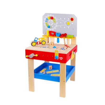 China Colorful/Safe/Environmental Play Toy Popular Wooden Kids Other Bench Tool Table Work Bench Foldable Educational Toys Large for sale