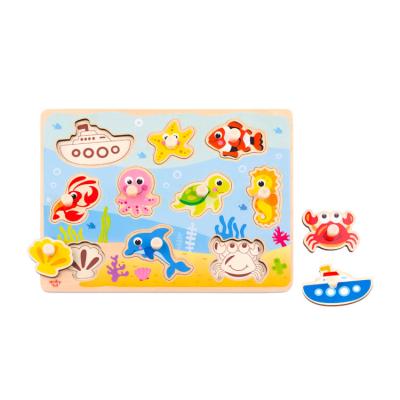 China 2019 New Colorful/Safe/Environmental Educational Toys For Kids Marine Wooden Puzzle for sale