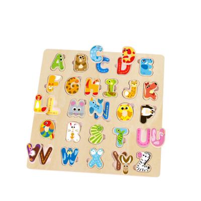 China Colorful/Safe/Environmental Wooden Game Alphabet 3D Puzzle for sale