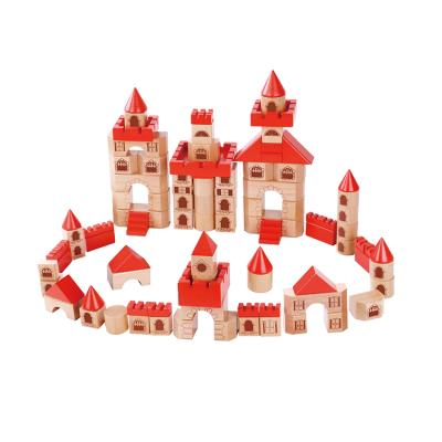 China Children New Arrival Castle Block Baby Block Educational Toys Colorful/Safe/Environmental Kids New Wooden Design for sale