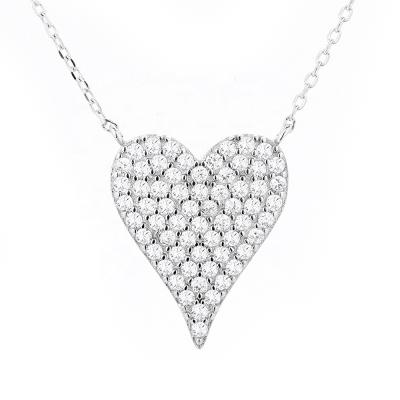 China 925 Silver Chain Necklace Fashion Necklace Jewelry Silver Heart 925 Silver Necklace for sale