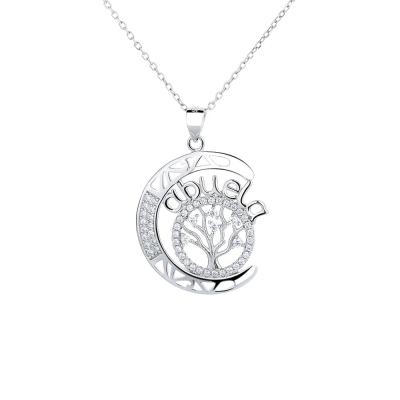 China Romantic 925 Silver Necklace Tree Of Life Pendant Lady Abuela Fashion Pendant Necklace for sale