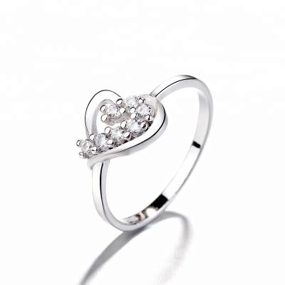 China FASHIONABLE in Sale Fashion 925 Heart Shape Sterling Silver Rings With Silver Jewelry Latest 925 Silver Rings for sale