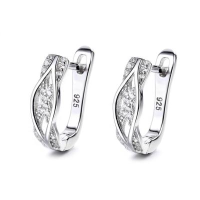 China Real 925 Yaeno Cute Silver Huggie Cross Earrings In Infinity Design Cuff Earrings For Women for sale