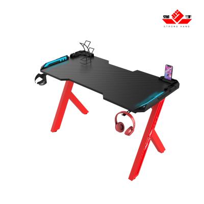 China Other R Shaped Gaming Desk With Led Lights Gaming Ergonomic Desk Custom Cute Gamer Desks for sale