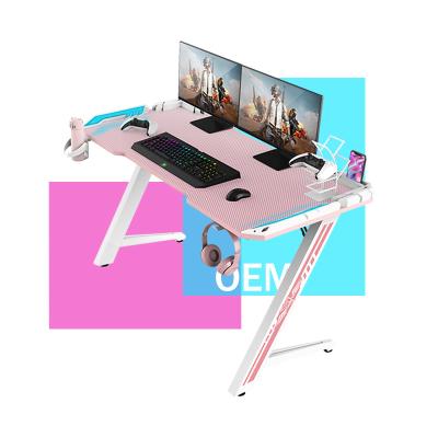 China Custom Extendable Office Manufacturer Gamer Table Computer Steel Frame Metal Esports Gaming Desks for sale