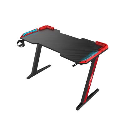 China Custom Expandable Factory Carbon Fiber Office Gaming Desk With RGB Led Lights Z Shaped Computer Desk for sale