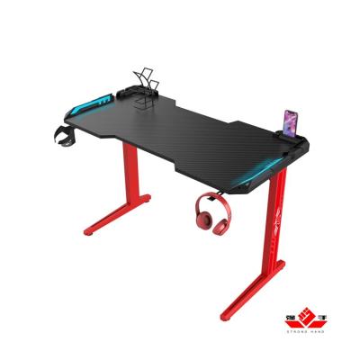 China Other Cool Carbon Fiber Game Table Gamer E-sports Desk With RGB Led Lights Computer Desk for sale