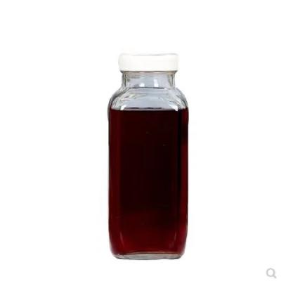 China Factory Wholesale France Beverage 350ml 500ml Square Clear Glass Juice Bottle With Plastic Lid for sale