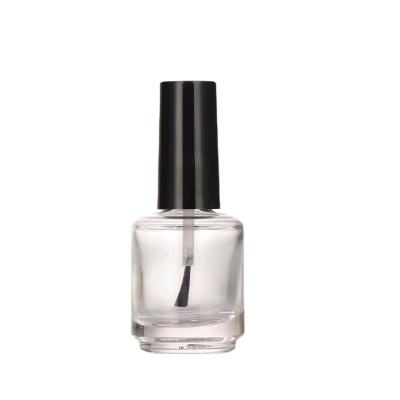 China New Design Cosmetic Luxury Round Shape 15ml Clear Amber Black Glass Nail Polish Bottle For UV Gel for sale