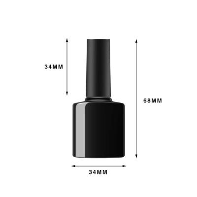 China Square High Quality Black White Blue Empty UV Gel Personal Care 10ml Nail Polish Glass Bottle for sale