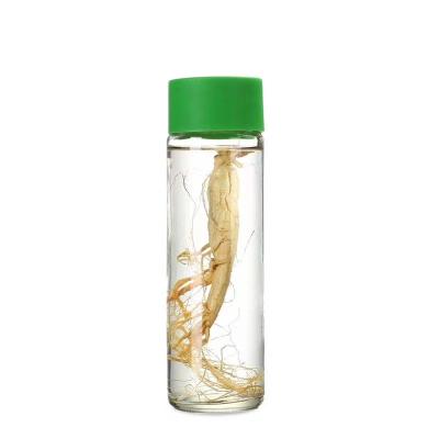 China Beverage Free Samples Supplier Round Shape 250ml Voss Clear Glass Water Bottle With Plastic Screw Top for sale