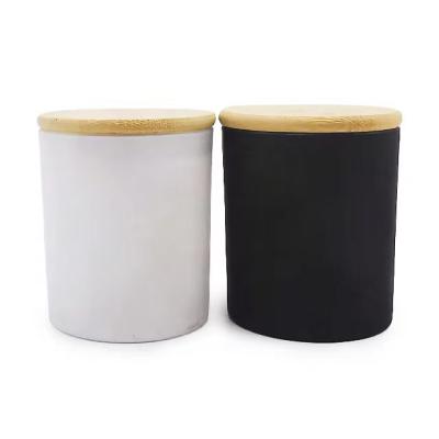 China Wholesale Home Decoration 200ml Empty Round Shaped Custom Color Matte Black Glass Jars For Making Candles With Lid for sale