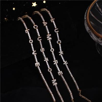 China FASHIONABLE 26 Letter Bracelet Personality Tennis Bracelet 18K Gold Plated Copper Alloy Bracelet for sale