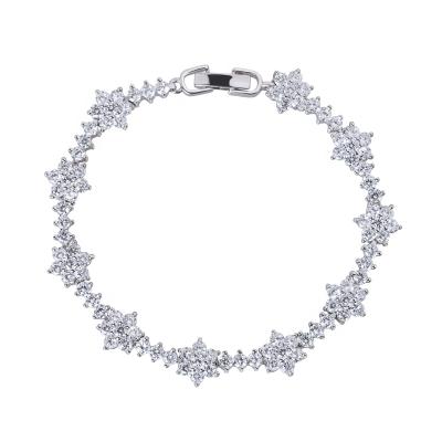 China Trendy Trendy Flower Tennis Bracelet Gold Jewelry White Gold TREND Bangle Tennis Bracelet For Ladies for sale