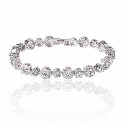 China 2020 FASHIONABLE new jewelry white gold plated white diamond zircon bracelet charm bracelet for sale